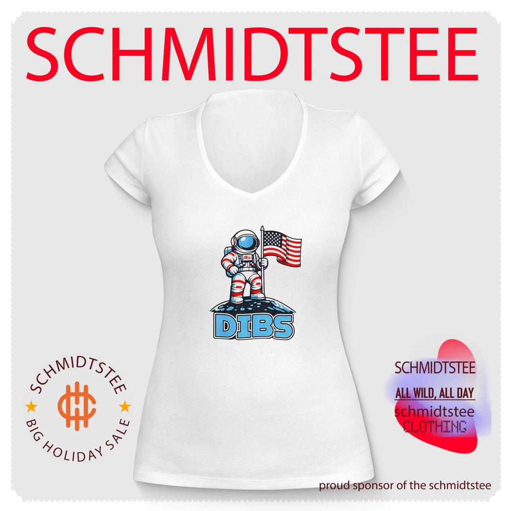 USA Dibs on the Moon Astronaut space American flag shirt