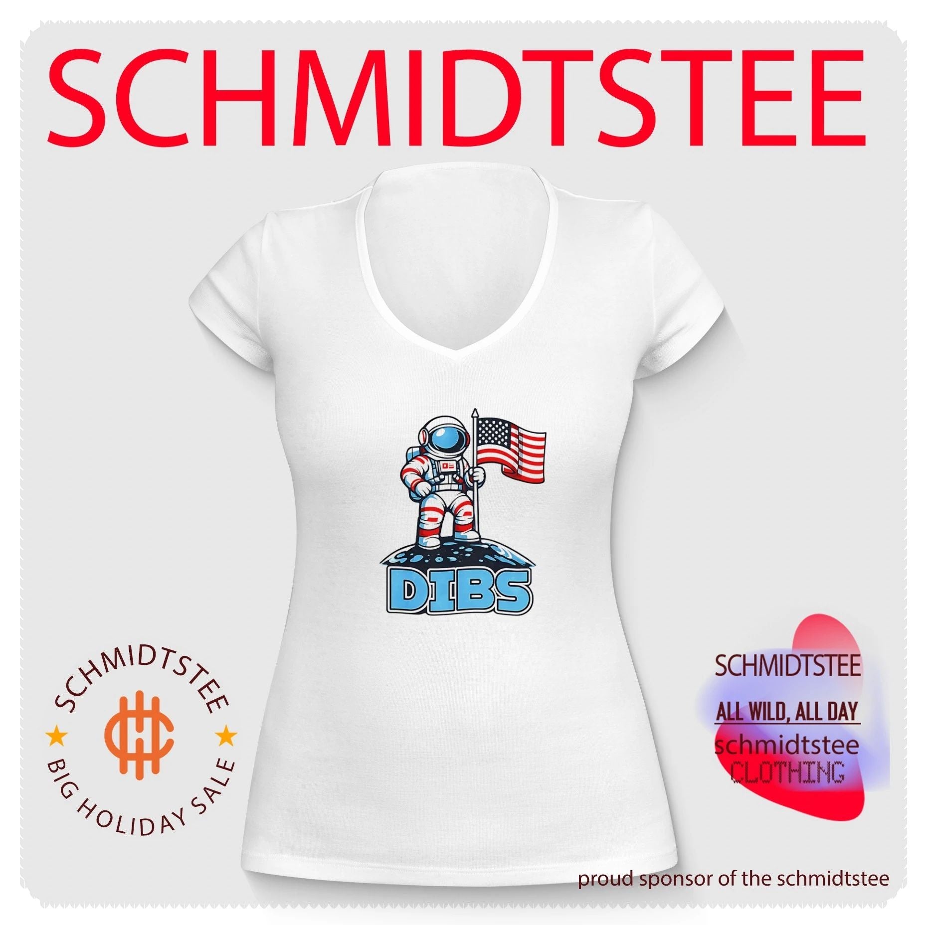 USA Dibs on the Moon Astronaut space American flag shirt