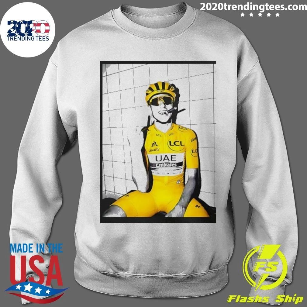 Tadej Pogacar Middle Finger And Smoking Shirt