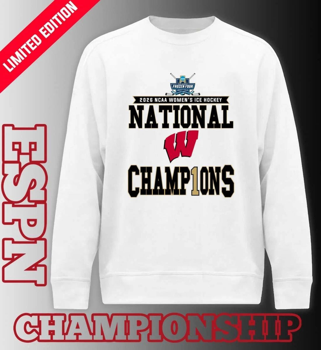 Wisconsin Badgers 2026 NCAA Women’s Ice Hockey National Champions Locker Room T-Shirt