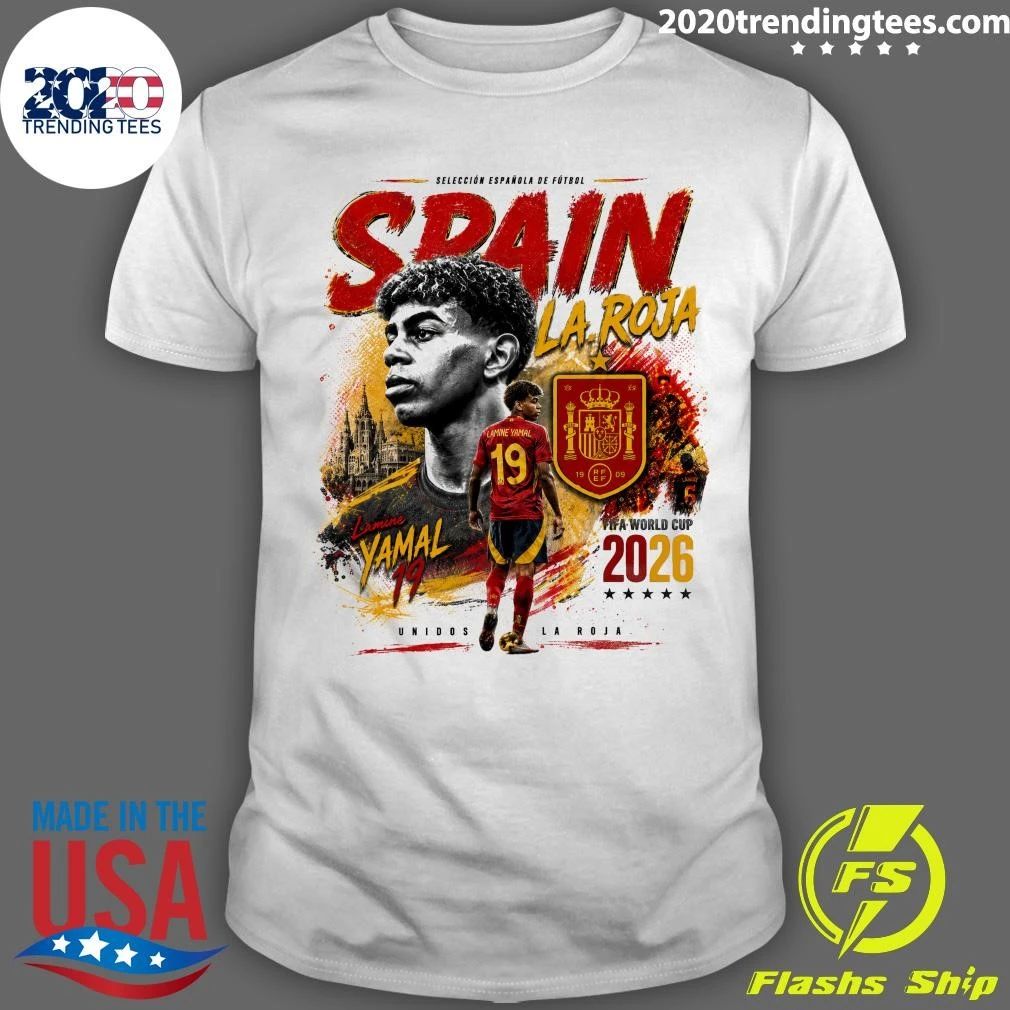 Lamine Yamal Spain La Roja Soccer 2026 World Cup Graphic Tee Shirt
