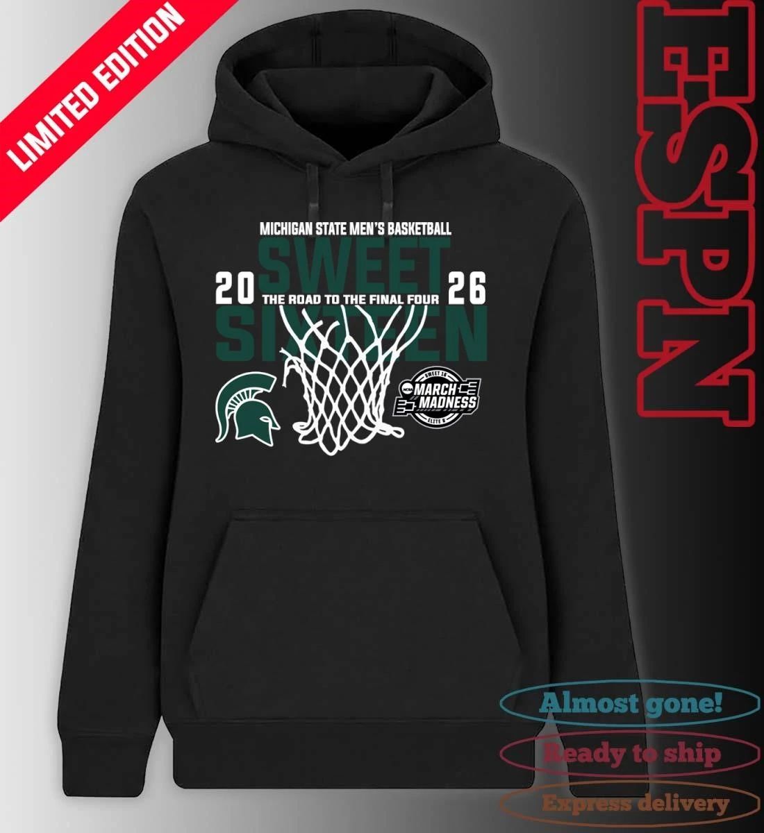 Michigan State Men’s Basketball 2026 Sweet Sixteen The Road To The Final Four Shirt