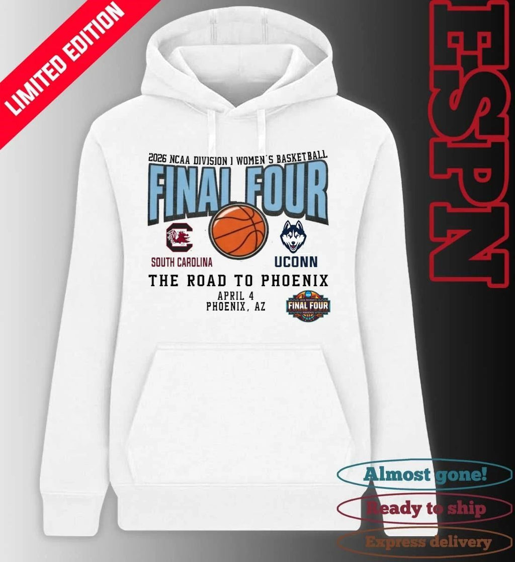 Uconn Huskies Vs South Carolina Gamecocks 2026 NCAA DI Women’s Basketball Tournament March Madness Final 4 T-Shirt
