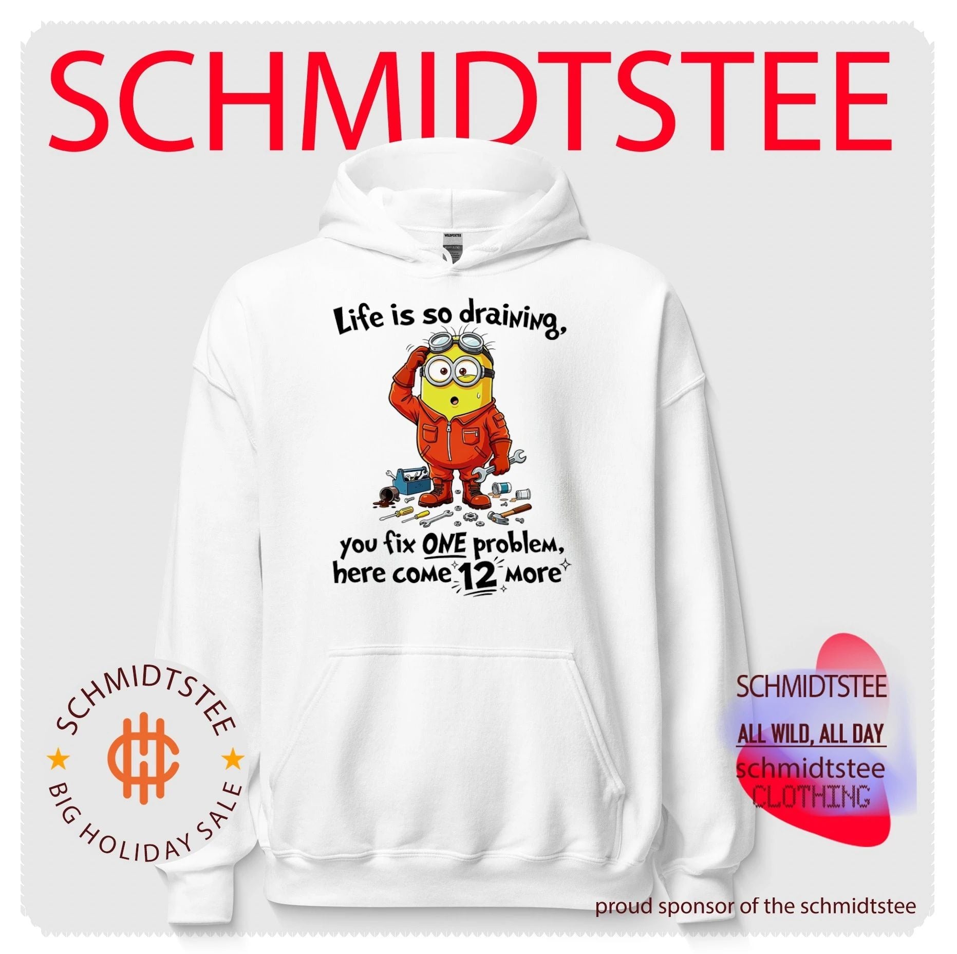 Life is so draining you fix one problem funny Minion shirt