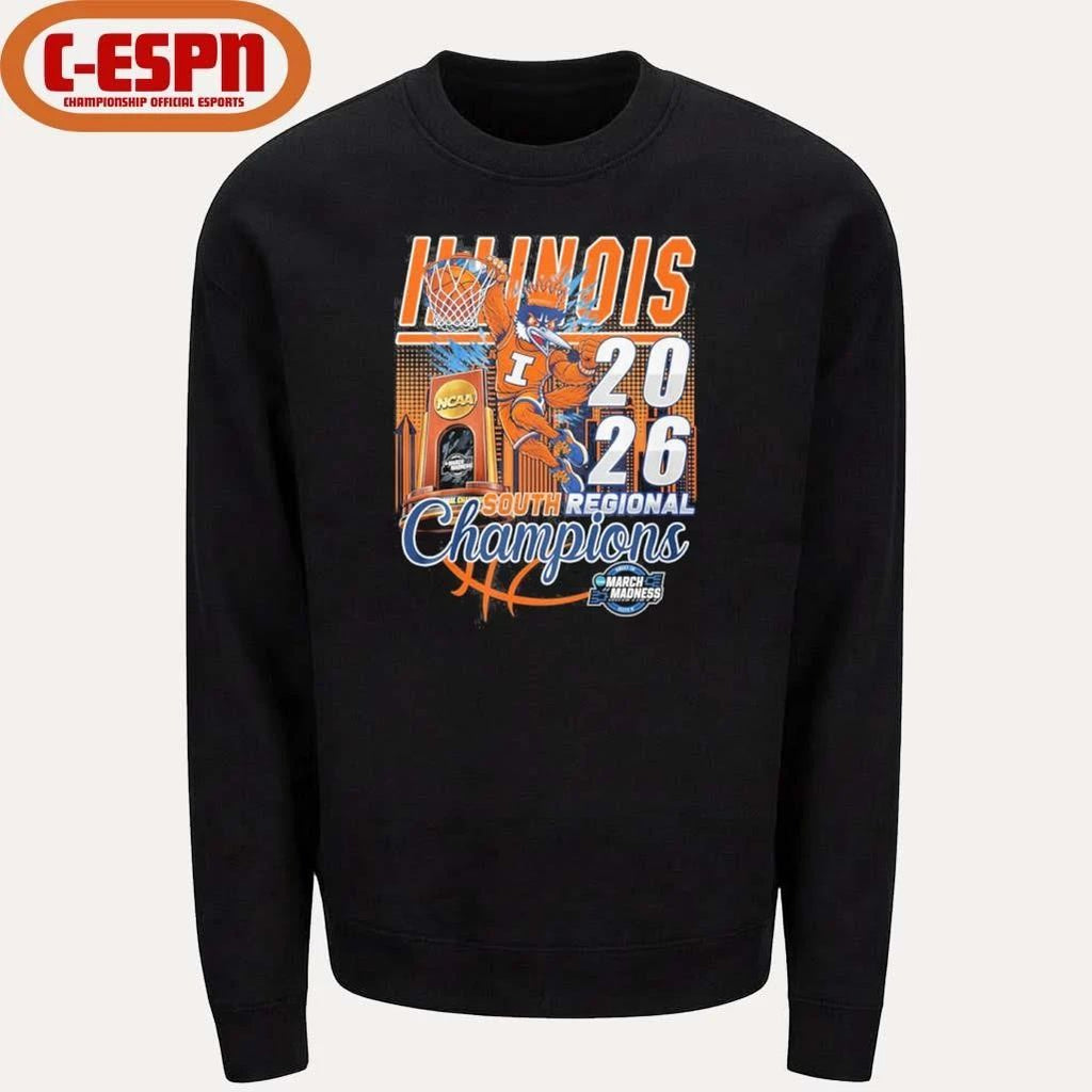 Illinois Men’s Basketball Mascot 2026 South Regional Champions Shirt