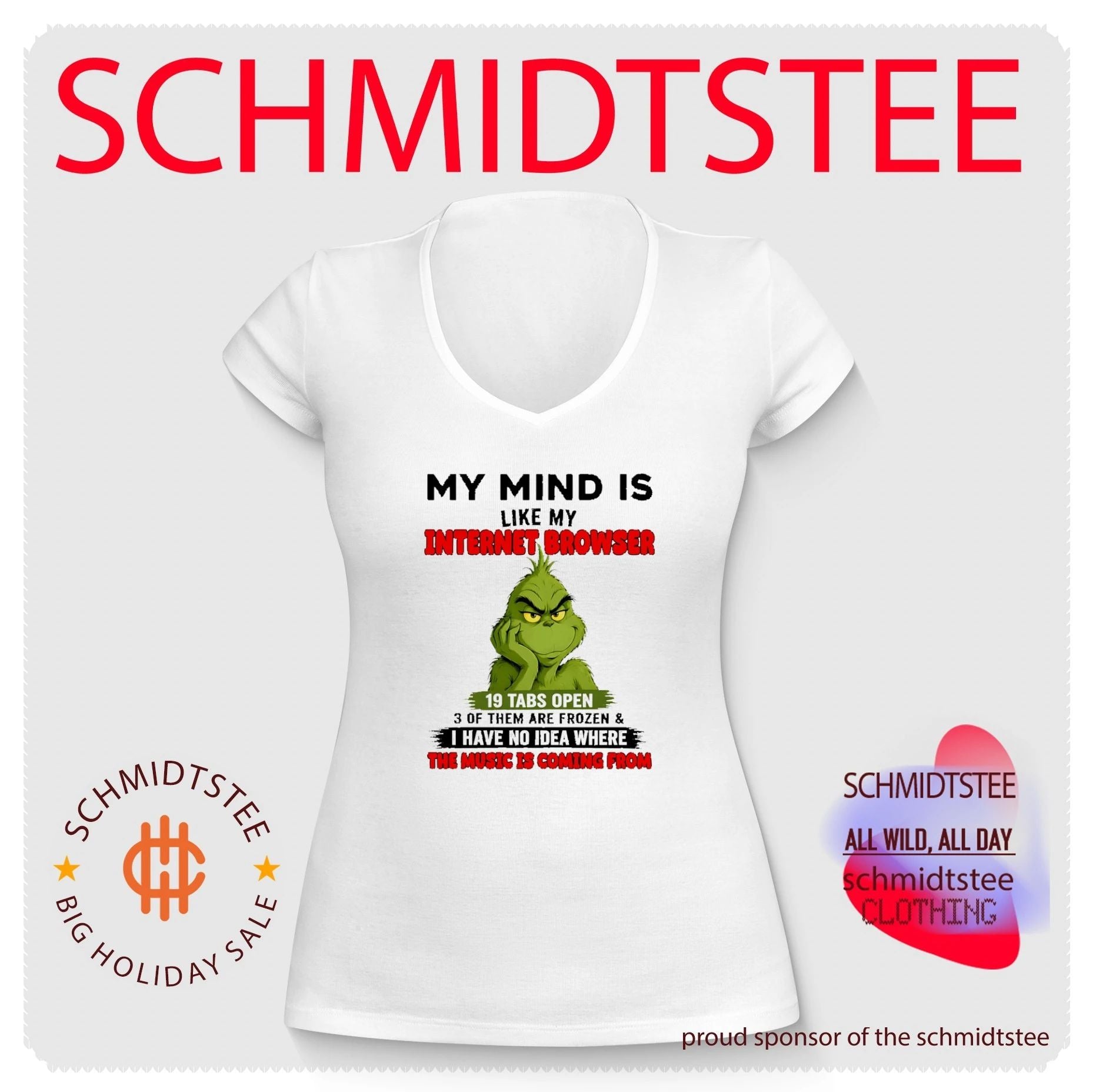 My Mind Is Like My Internet Browser 19 Tabs Open Grinch shirt