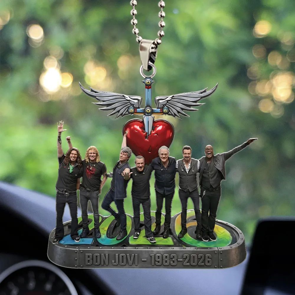 Bon Jovi 1983-2026 Heart and Dagger Car Hanging Ornament