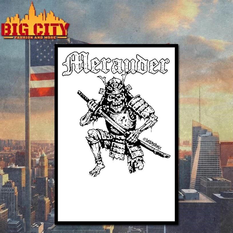 Vintage Merauder Samurai Skeleton Warrior Heavy Metal Hardcore Band T Shirt