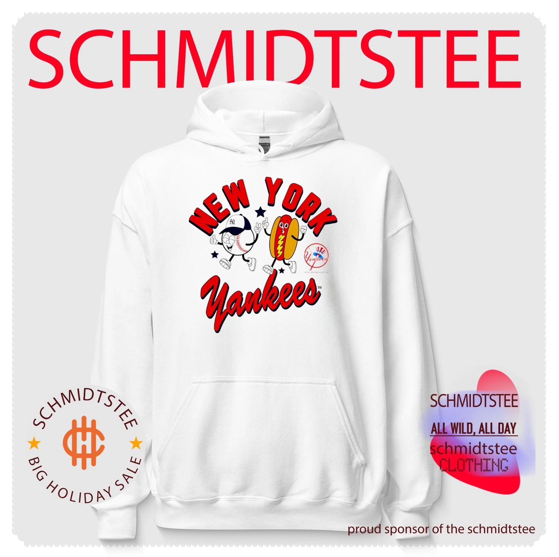 New York Yankees HotDog Preschool Snack cartoon shirt