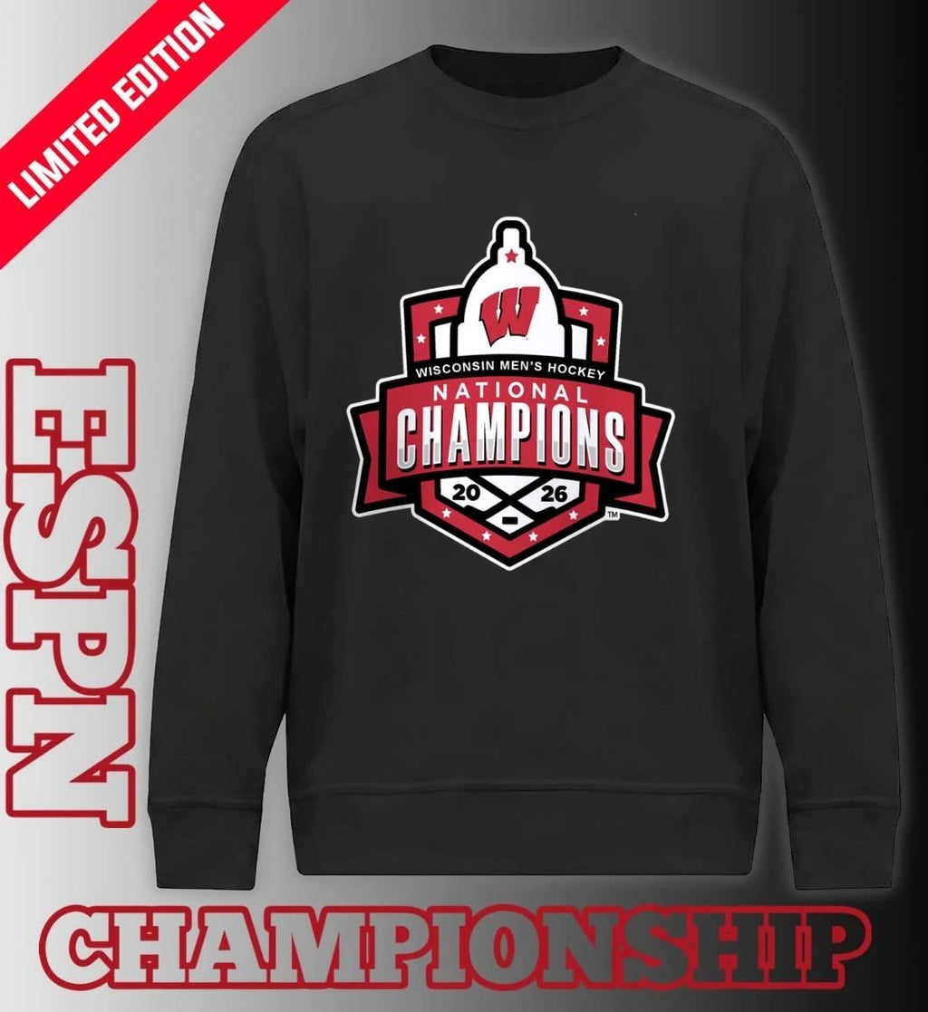 Wisconsin Men’s Ice Hockey 2026 NCAA National Champions Official Logo T-Shirt