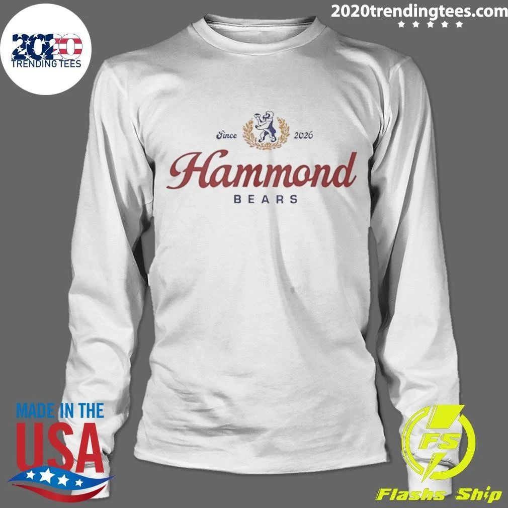 Hammond Bears Since 2026 Retro Bear Mascot School Pride Graphic Tee Shirt