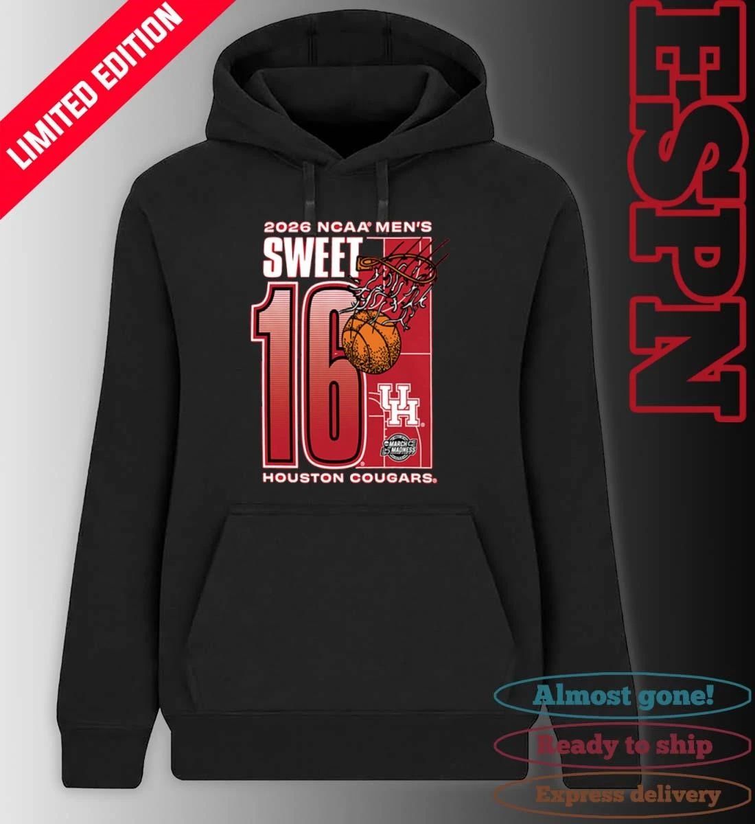 Houston Cougars 2026 NCAA March Madness Sweet 16 Bound Net Shirt
