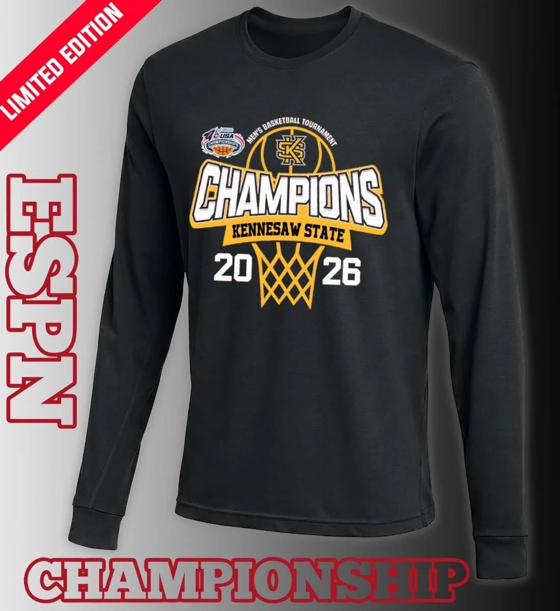C-USA Men’s Basketball Tournament 2026 Champions Kennesaw State Owls T-Shirt