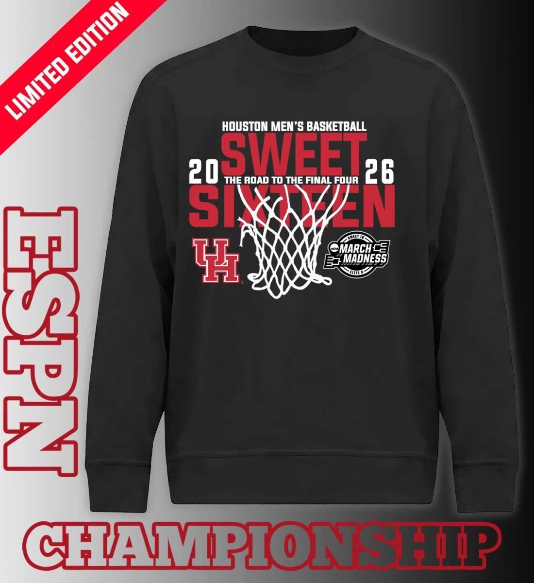 Houston Men’s Basketball 2026 Sweet Sixteen The Road To The Final Four Shirt