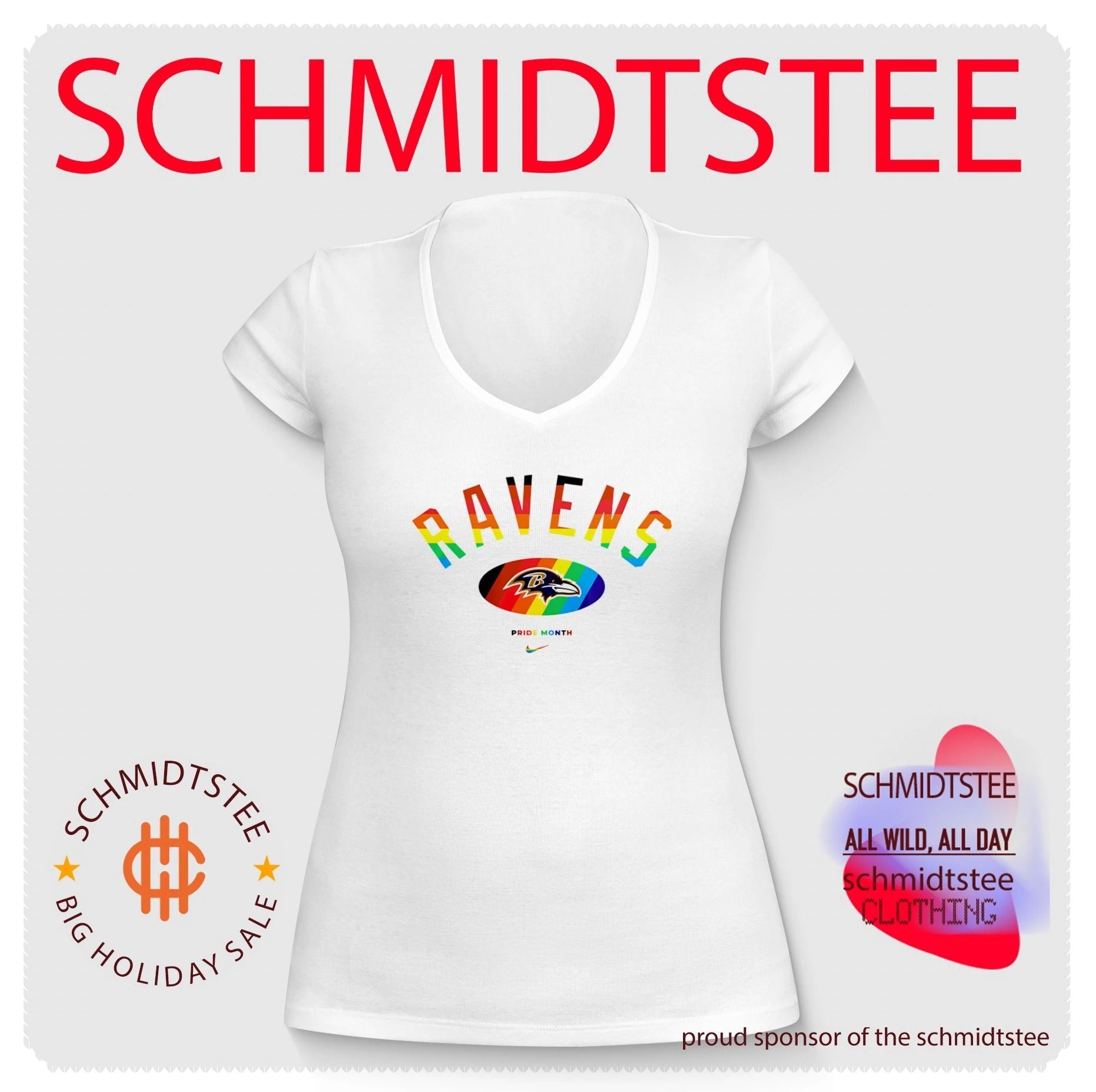 Baltimore Ravens Pride Month Rainbow logo shirt