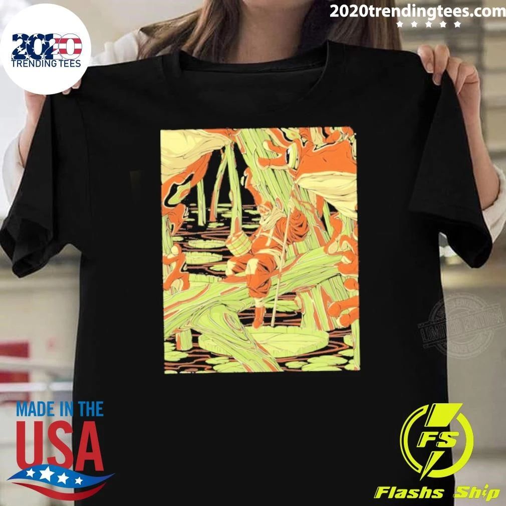 Swamp Explorer With Giant Frogs Fantasy Shirt