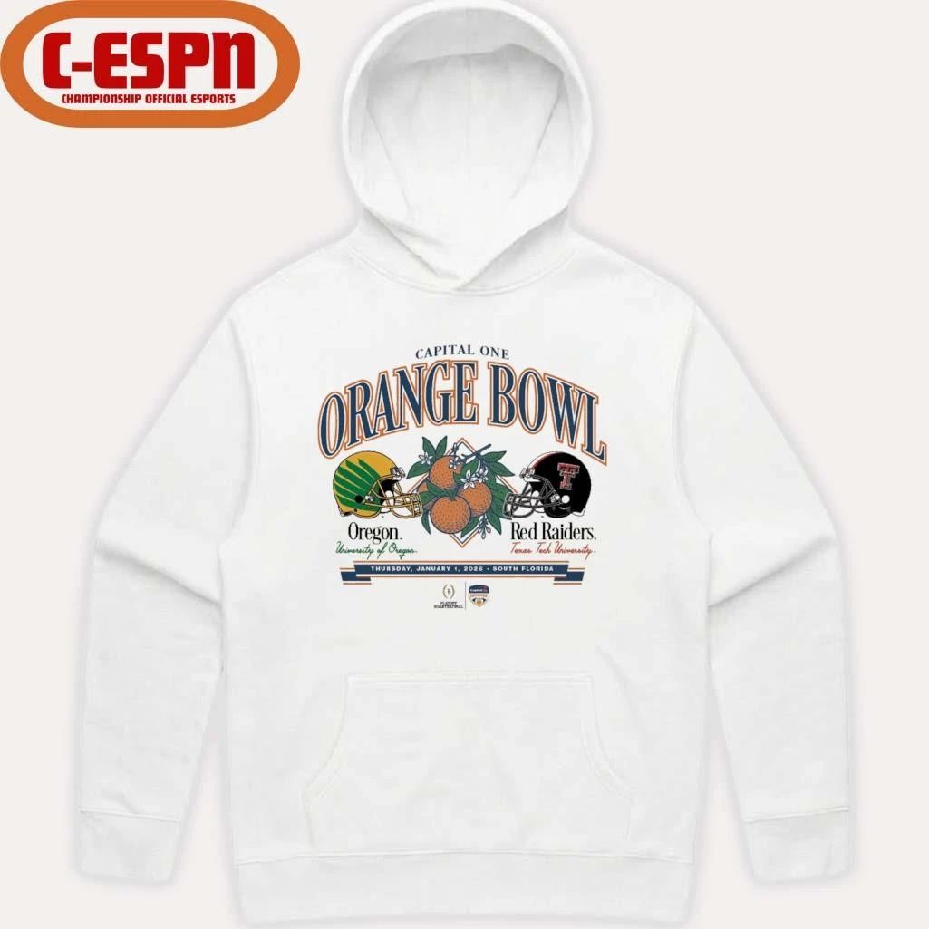 Texas Tech University vs. University Of Oregon 2026 Capital One Orange Bowl shirt
