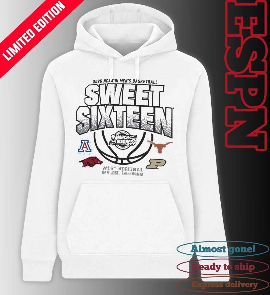West Regional 2026 NCAA DI Men’s Basketball Sweet Sixteen T-Shirt