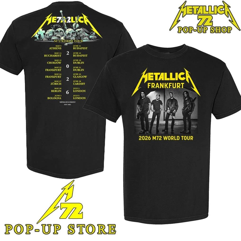 Metallica M72 Frankfurt, Germany 2026 Band Members Europe Tour Date T-Shirt