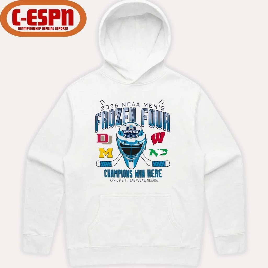 Michigan, Denver, Wisconsin And North Dakota 2026 NCAA Men’s Hockey Frozen Four Shirt