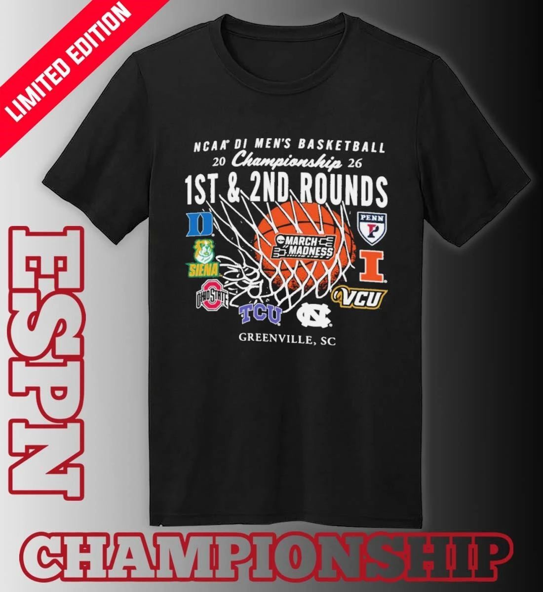 2026 NCAA DI Men’s Basketball 1st, 2nd Rounds – Greenville, SC Shirt
