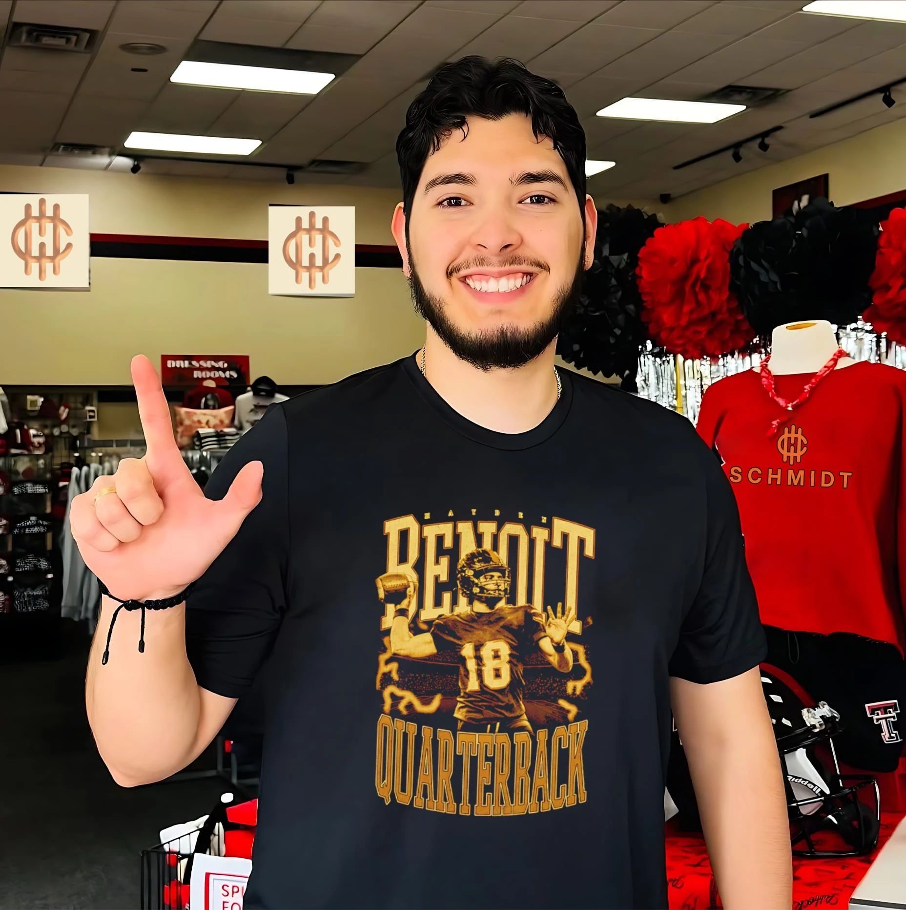 Hayden Benoit Quarterback 18 football athlete shirt