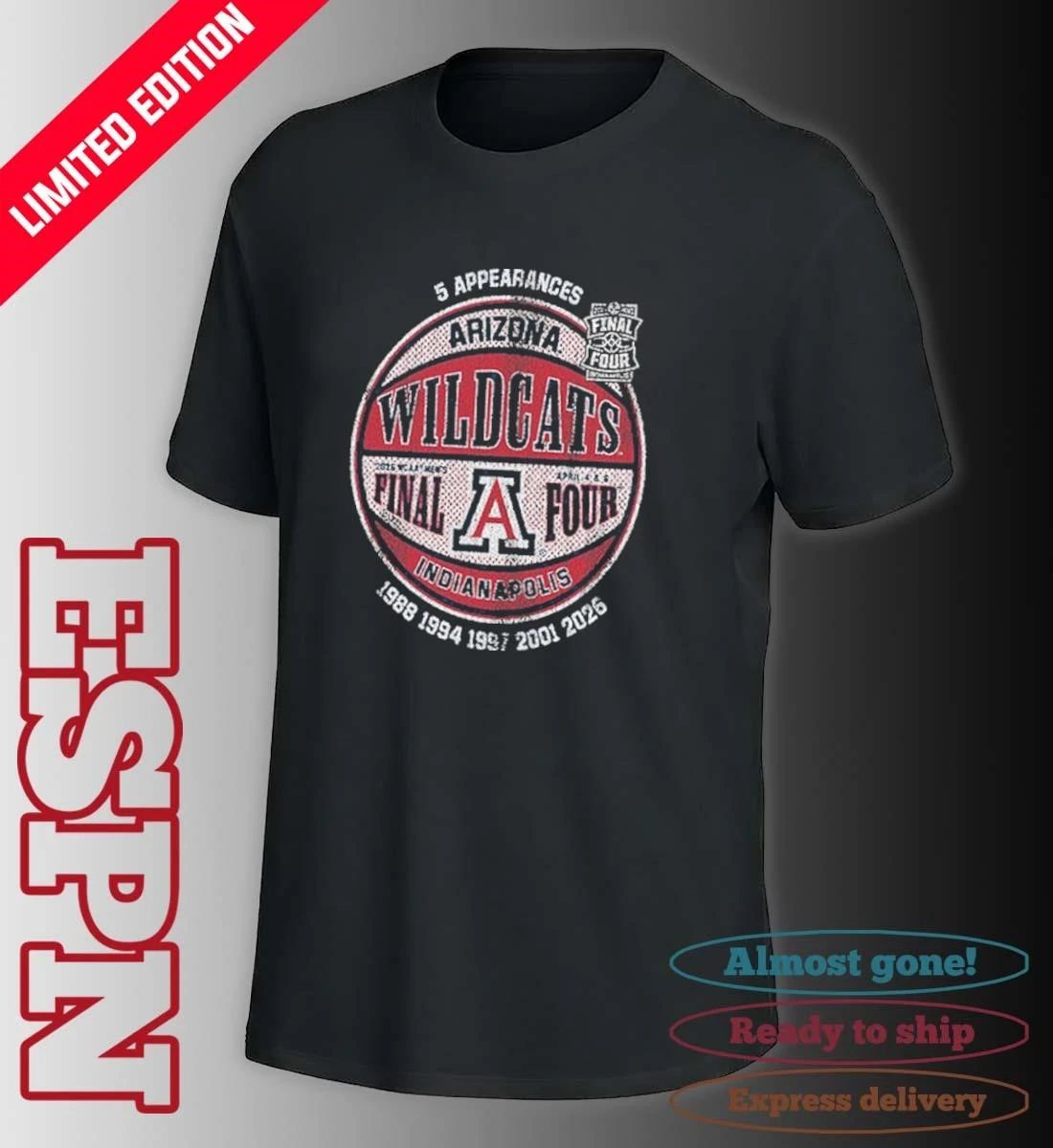 Arizona Wildcats Mens Basketball 2026 Final Four Ball Shirt