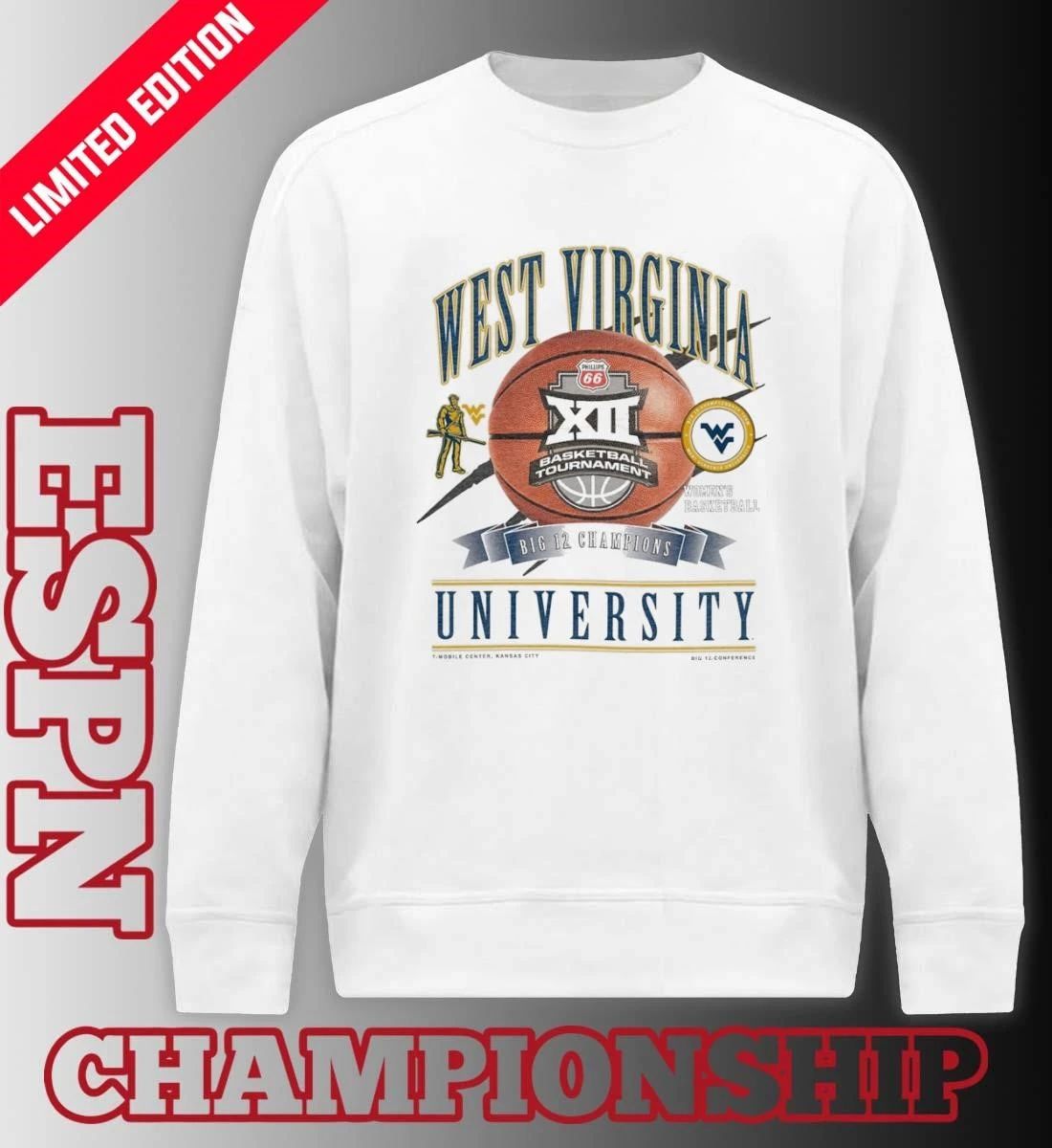 WVU Women’s Basketball New Era 2026 Big 12 Tournament Champions Shirt