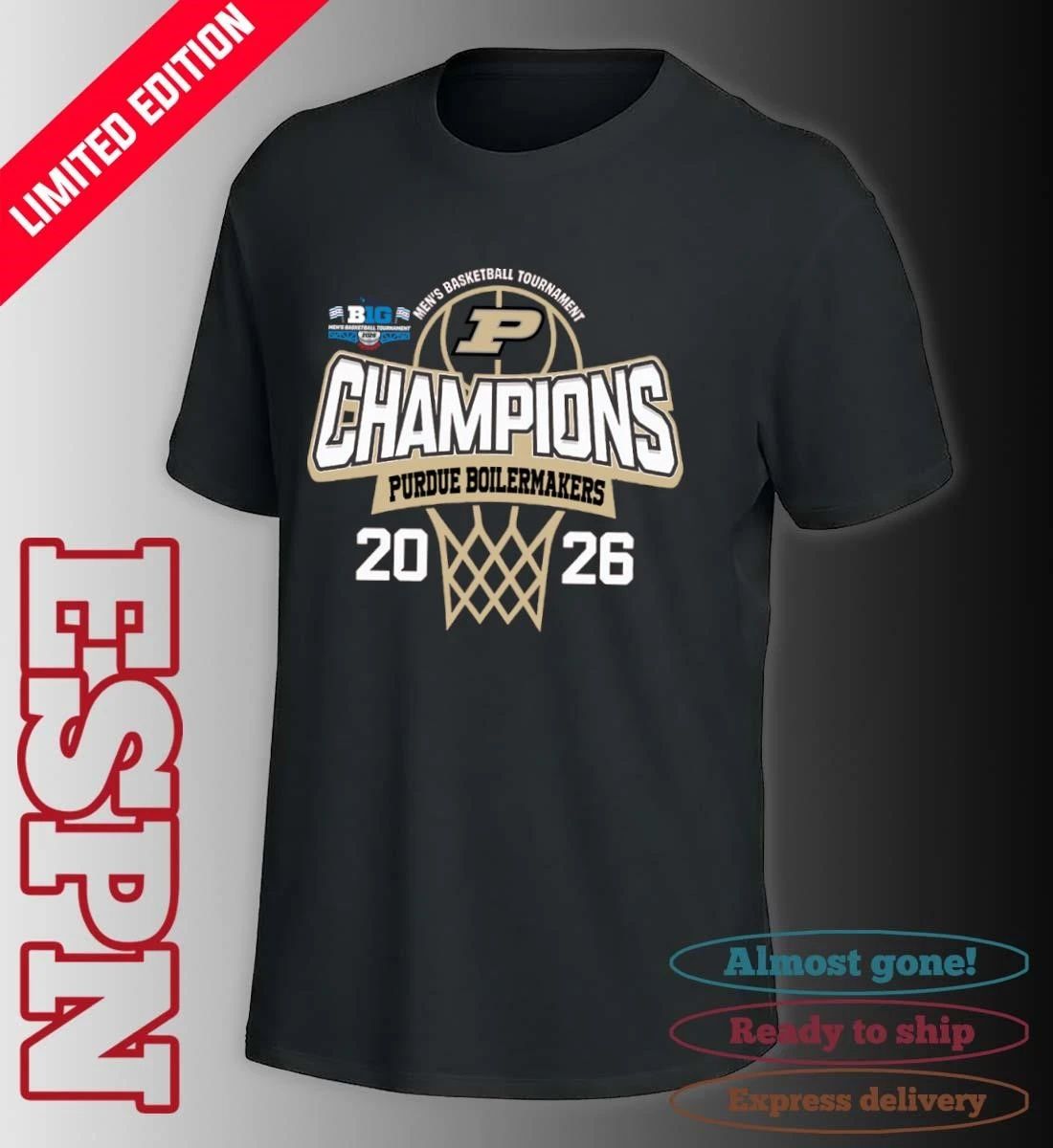 Purdue Boilermakers 2026 Big Ten Men’s Basketball Tournament Champions Shirt
