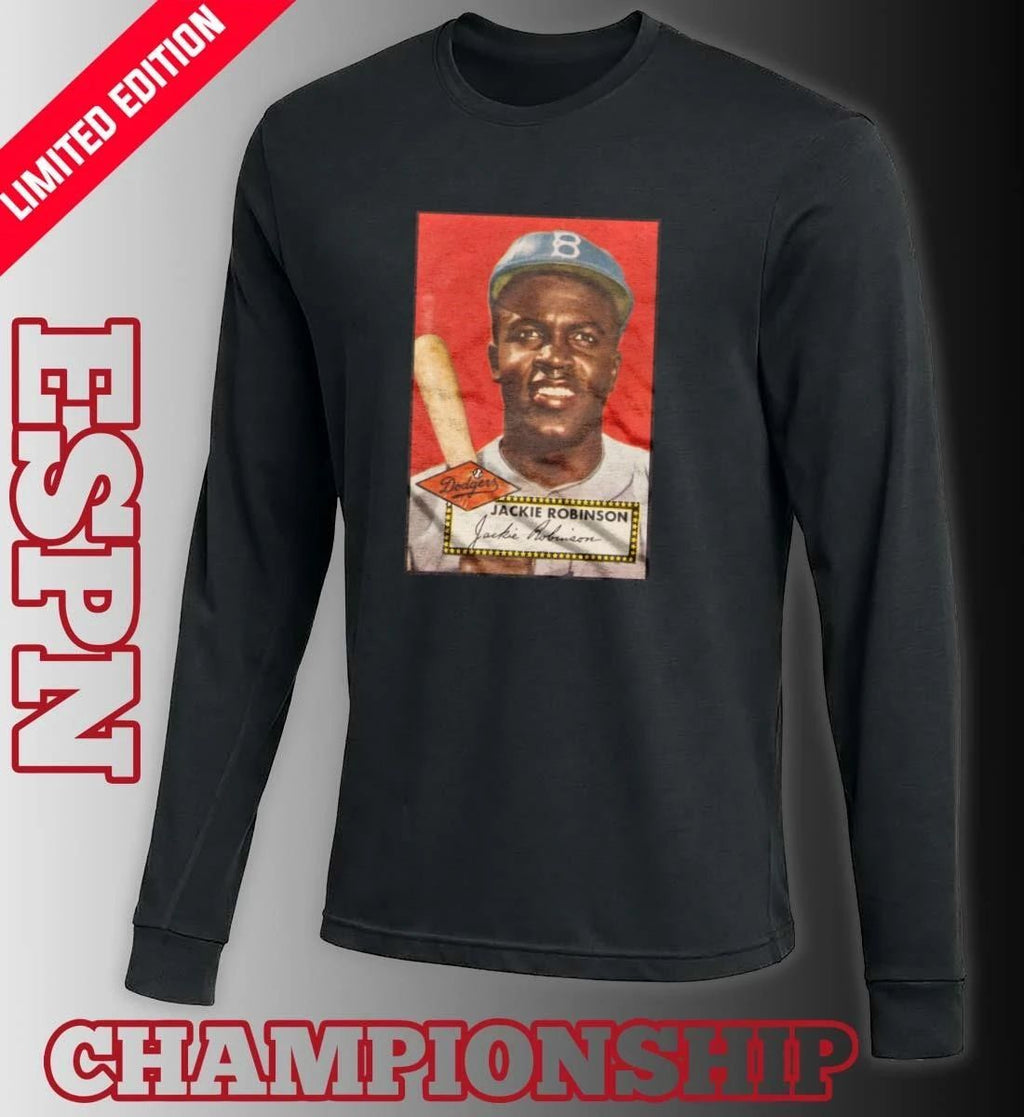 1952 Topps Baseball Jackie Robinson Dodgers Poster shirt