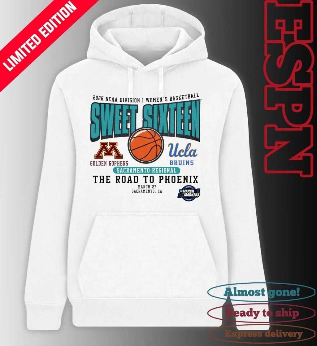 Minnesota Vs Ucla 2026 NCAA DI Women’s Basketball Sweet Sixteen T-Shirt