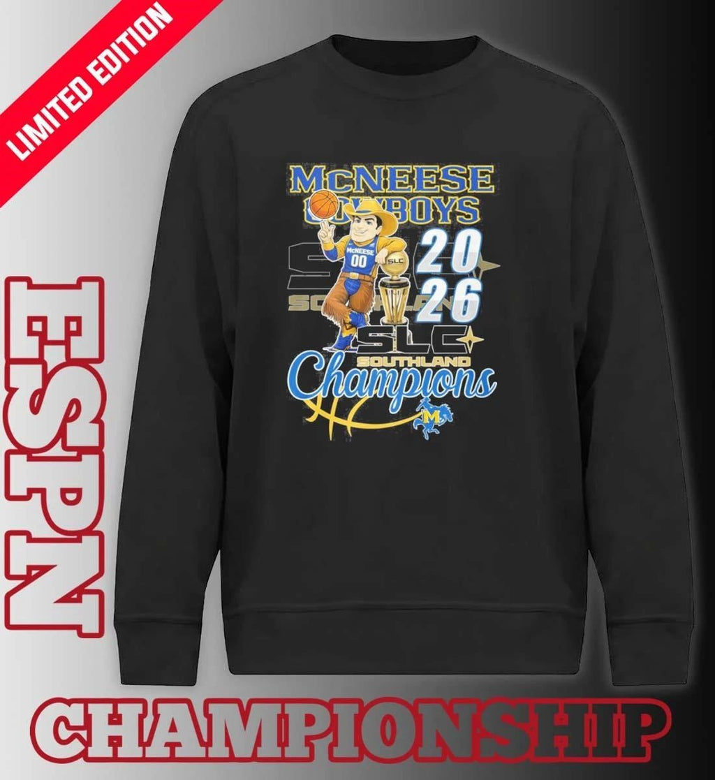 Mcneese State Cowboys Mascot 2026 Southland Men’s Basketball Champions Shirt