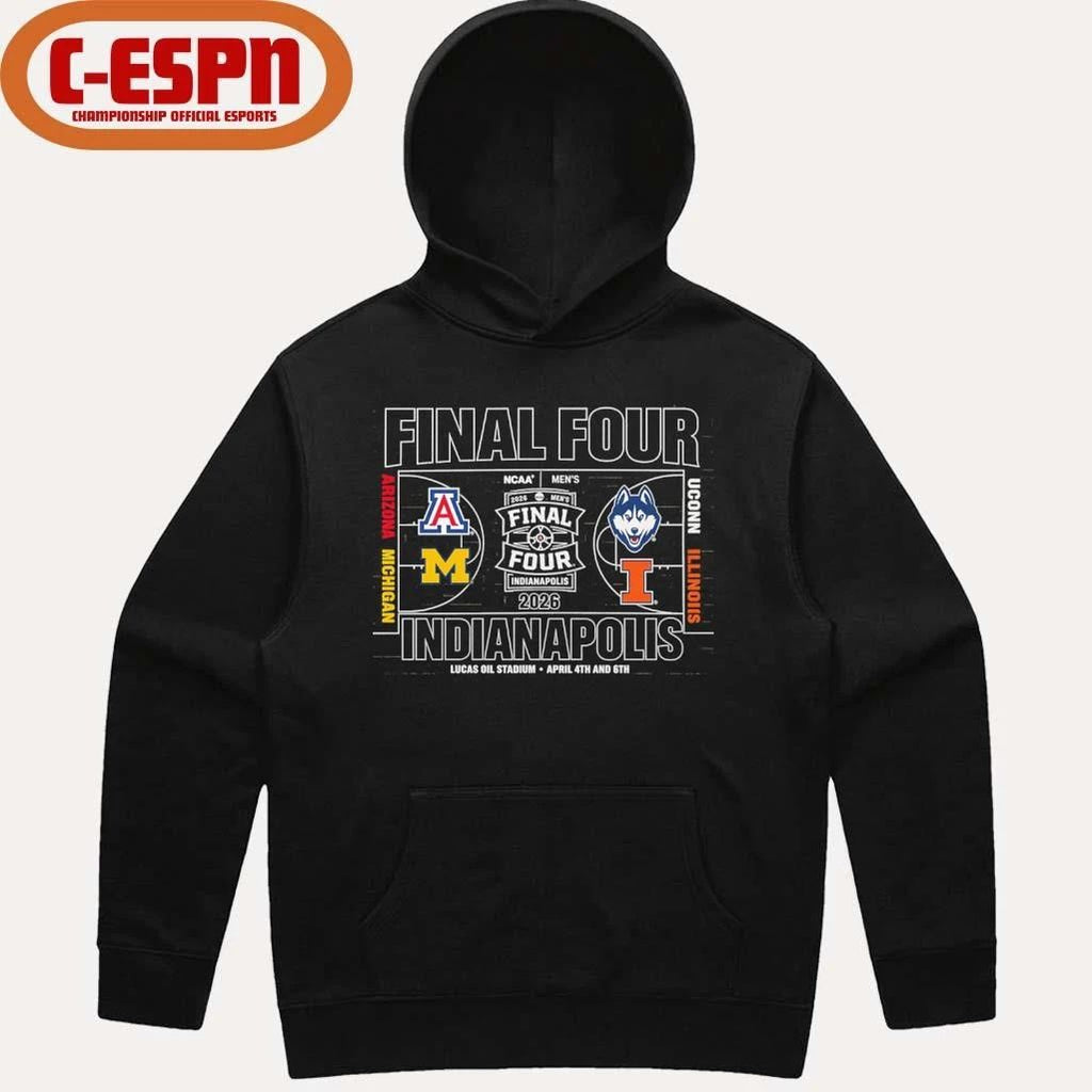 2026 Men’s Basketball Final Four 4-Team Court T-Shirt