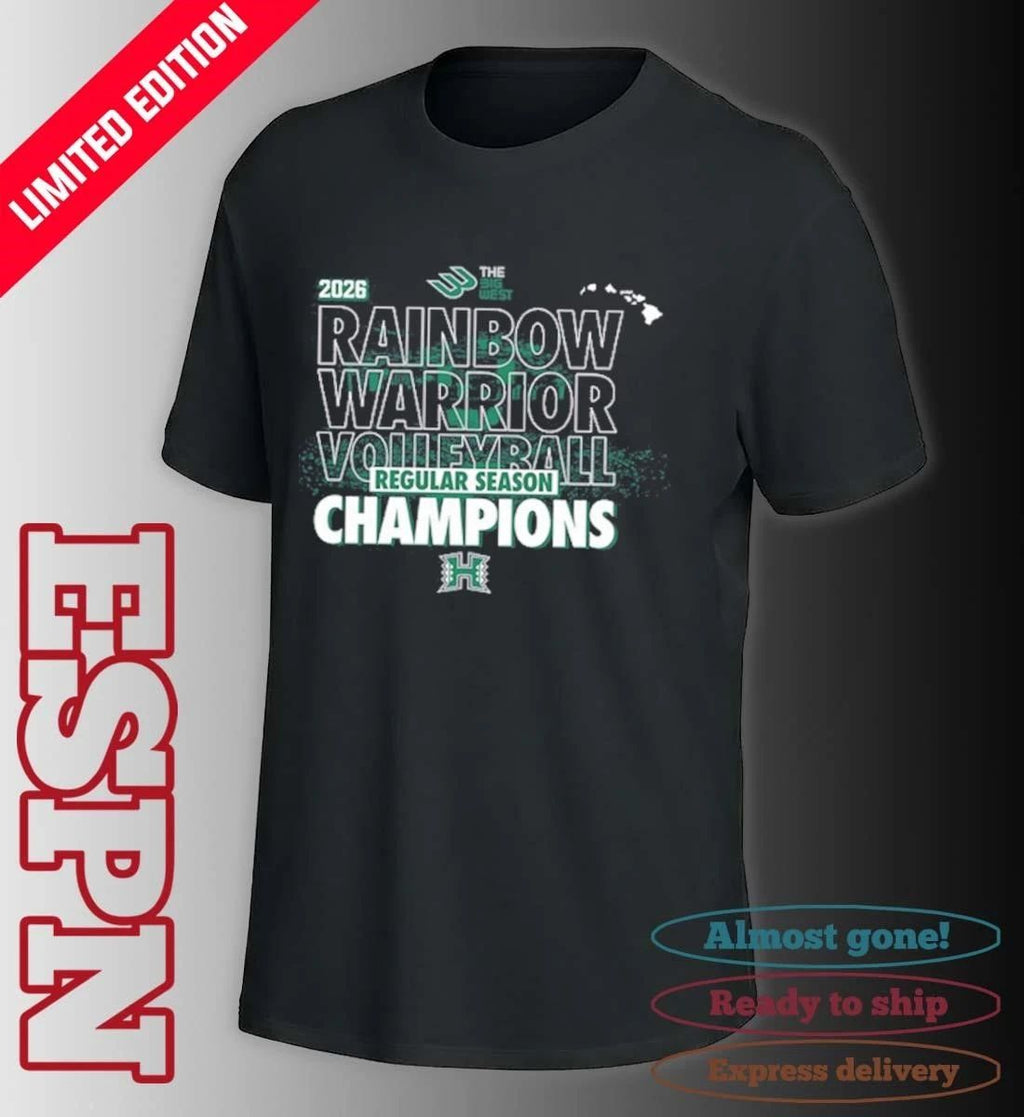 Hawaii Rainbow Warriors 2026 The Big West Volleyball Regular Season Champions T-Shirt