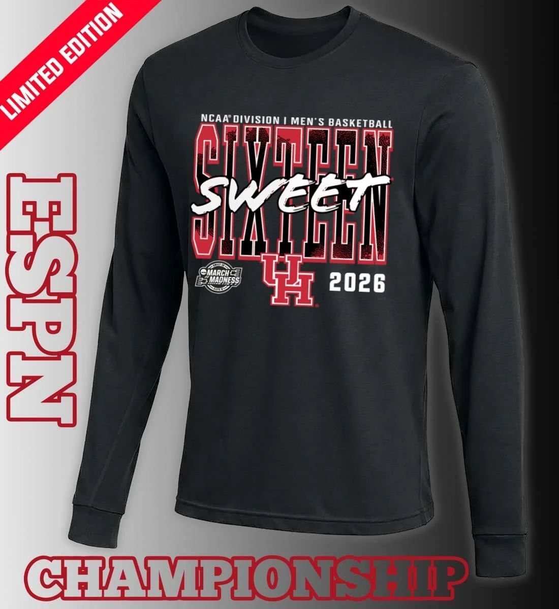 Houston Cougars 2026 NCAA Men’s Basketball Tournament March Madness Sweet 16 T-Shirt