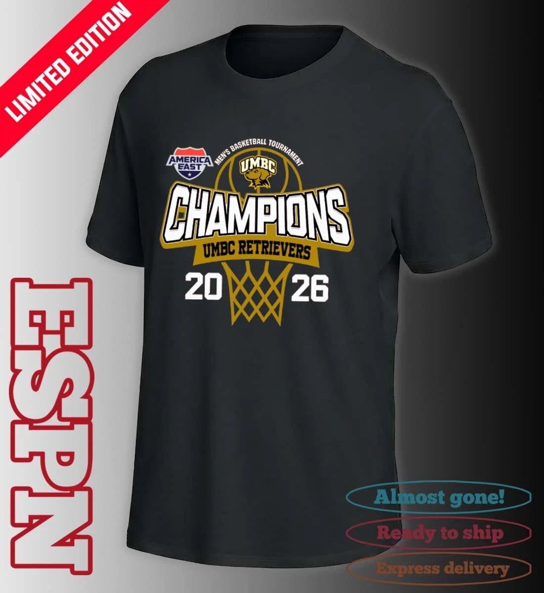 America East Conference Men’s Basketball Tournament 2026 Champions UMBC Retrievers T-Shirt