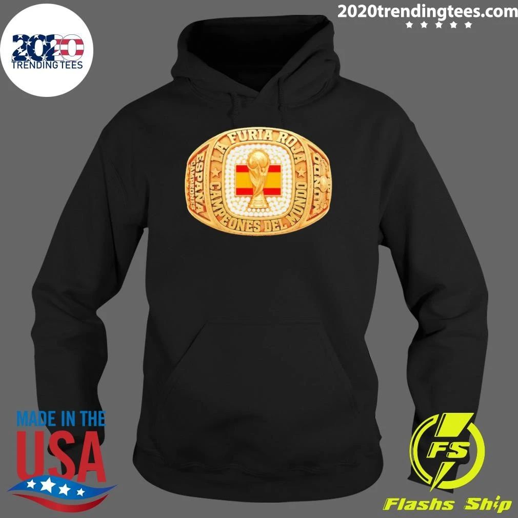 Spain Soccer Champions Ring La Furia Roja Campeones Del Mundo World Cup Championship Shirt