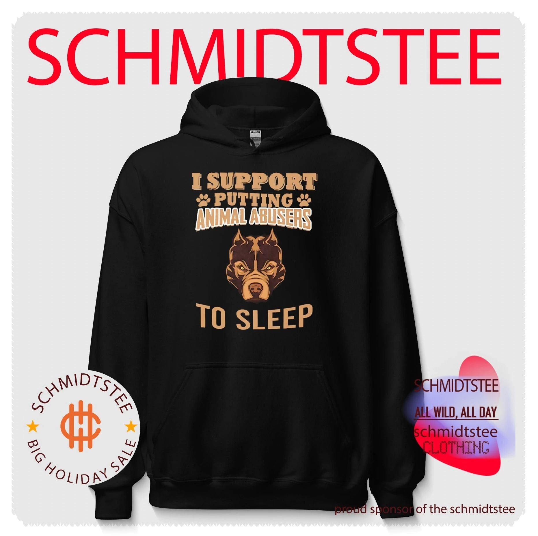I support putting animal abusers to sleep pitbull dog illustration shirt