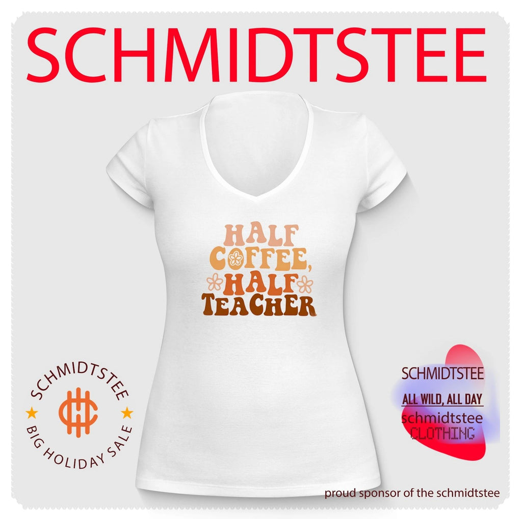 Half Coffee Half Teacher Shirt