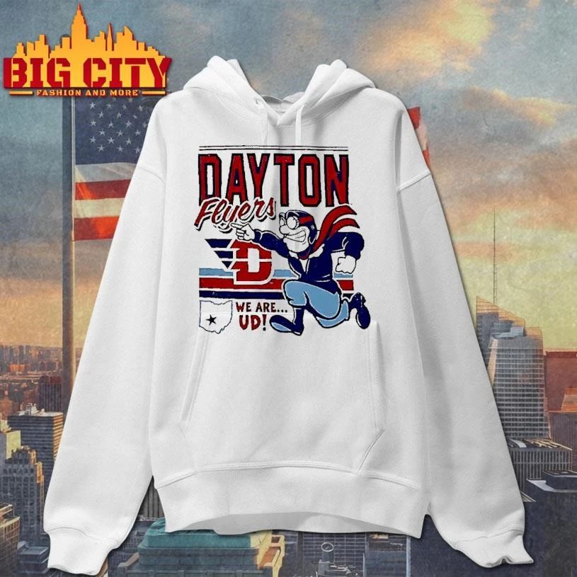 Flyers Dayton Mascot Rushing Forward We Are Ud White Shirt
