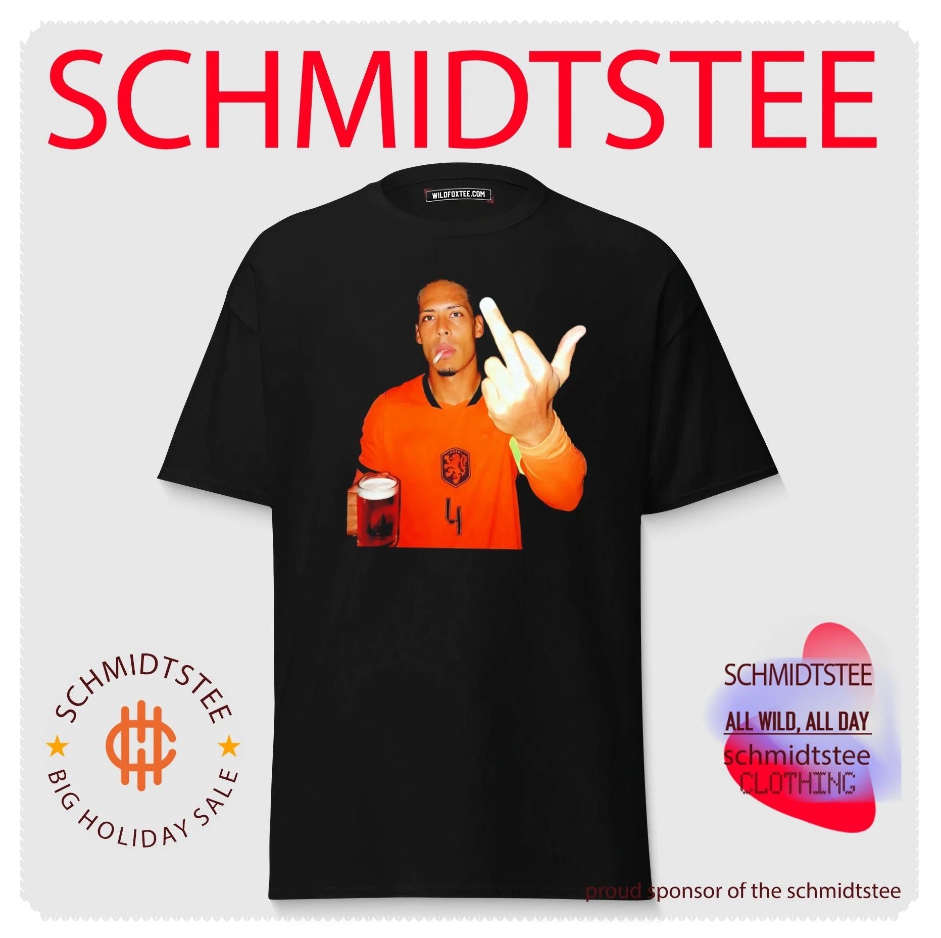 Virgil van Dijk Netherlands National Football Team middle finger shirt