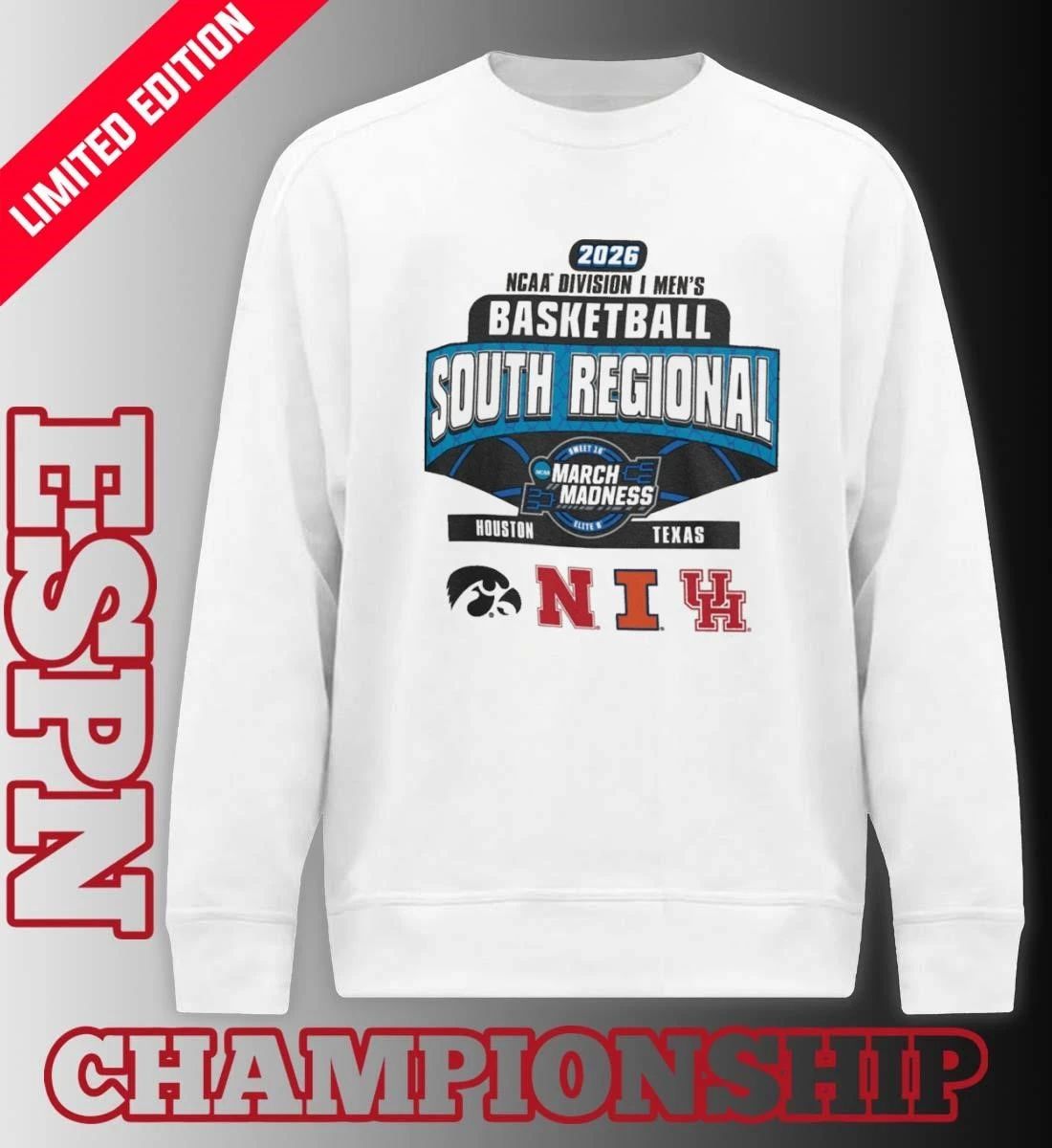 4 Teams South Regional 2026 NCAA DI Men’s Basketball Sweet Sixteen T-Shirt
