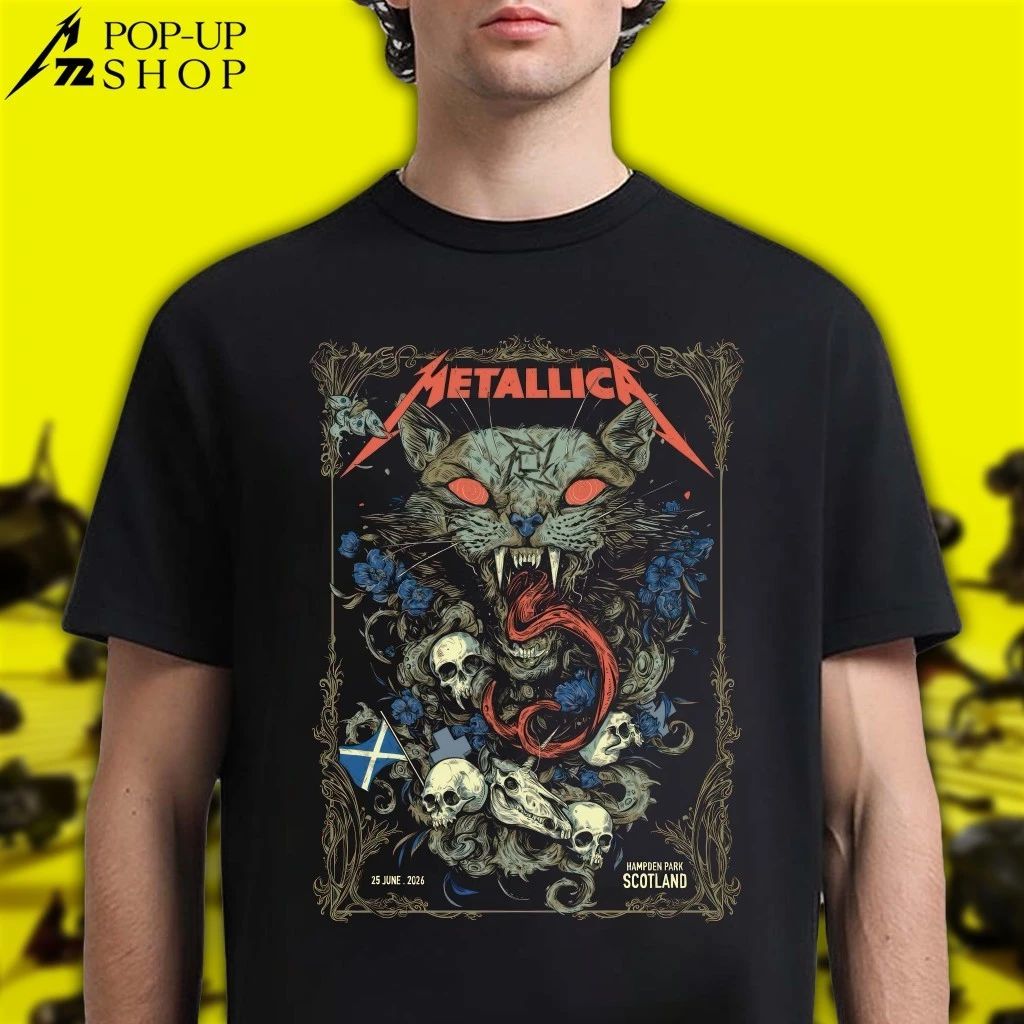 Limited Edition Metallica Hampden Park Shirt – Glasgow 2026 Wolf Skull Jack White Duck Art