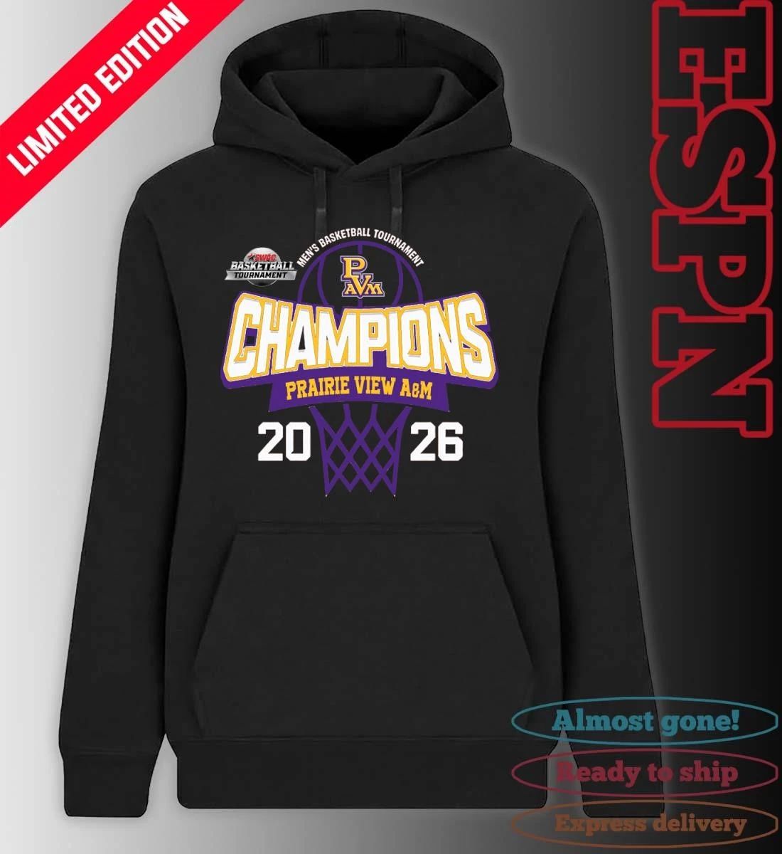 SWAC Men’s Basketball Tournament 2026 Champions Prairie View A&M Panthers T-Shirt