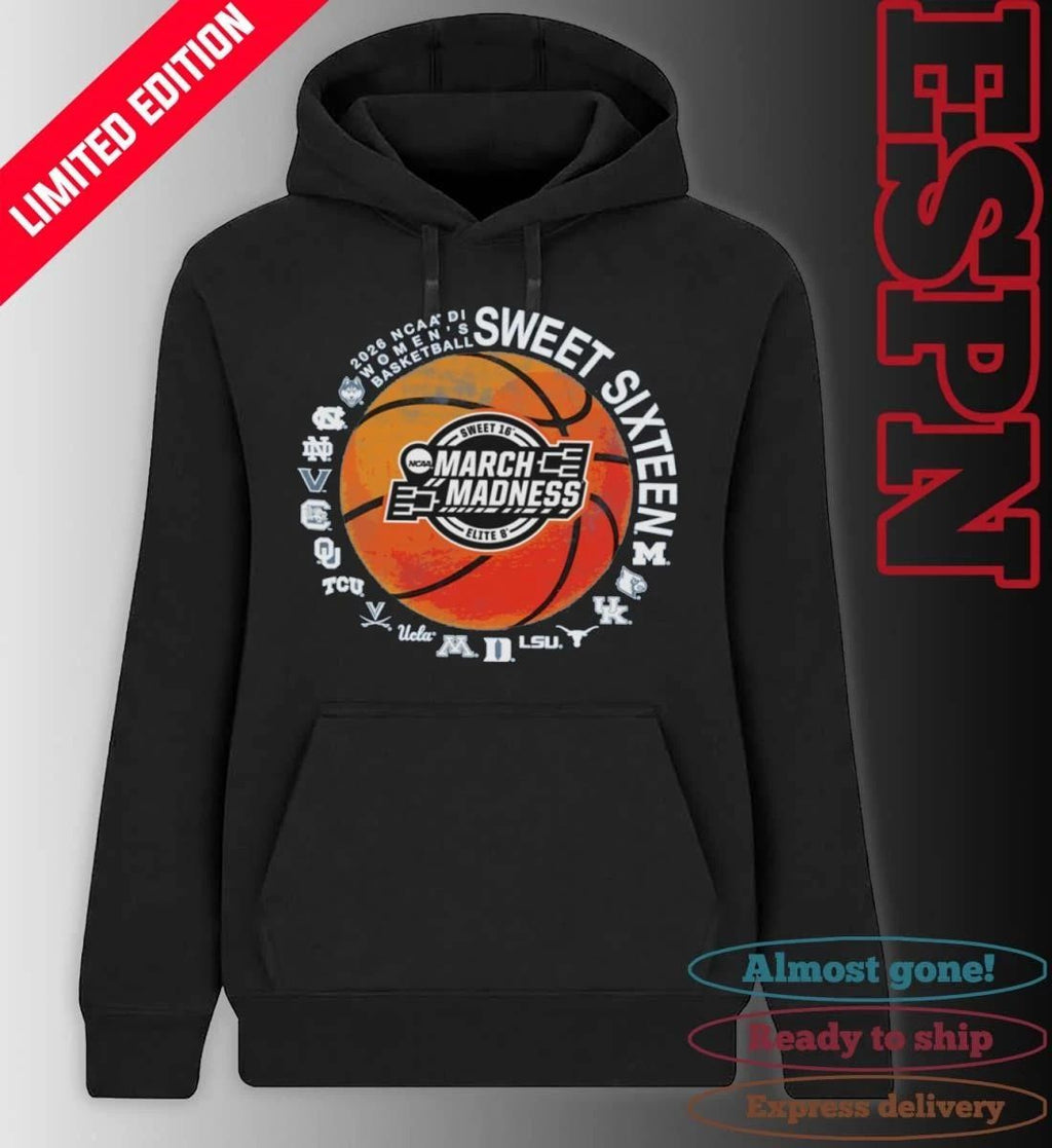 16 Teams 2026 NCAA DI Women’s Basketball Sweet Sixteen Shirt