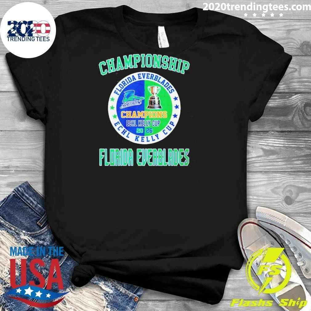 Florida Everblades 2026 Echl Kelly Cup Champions Logo Shirt