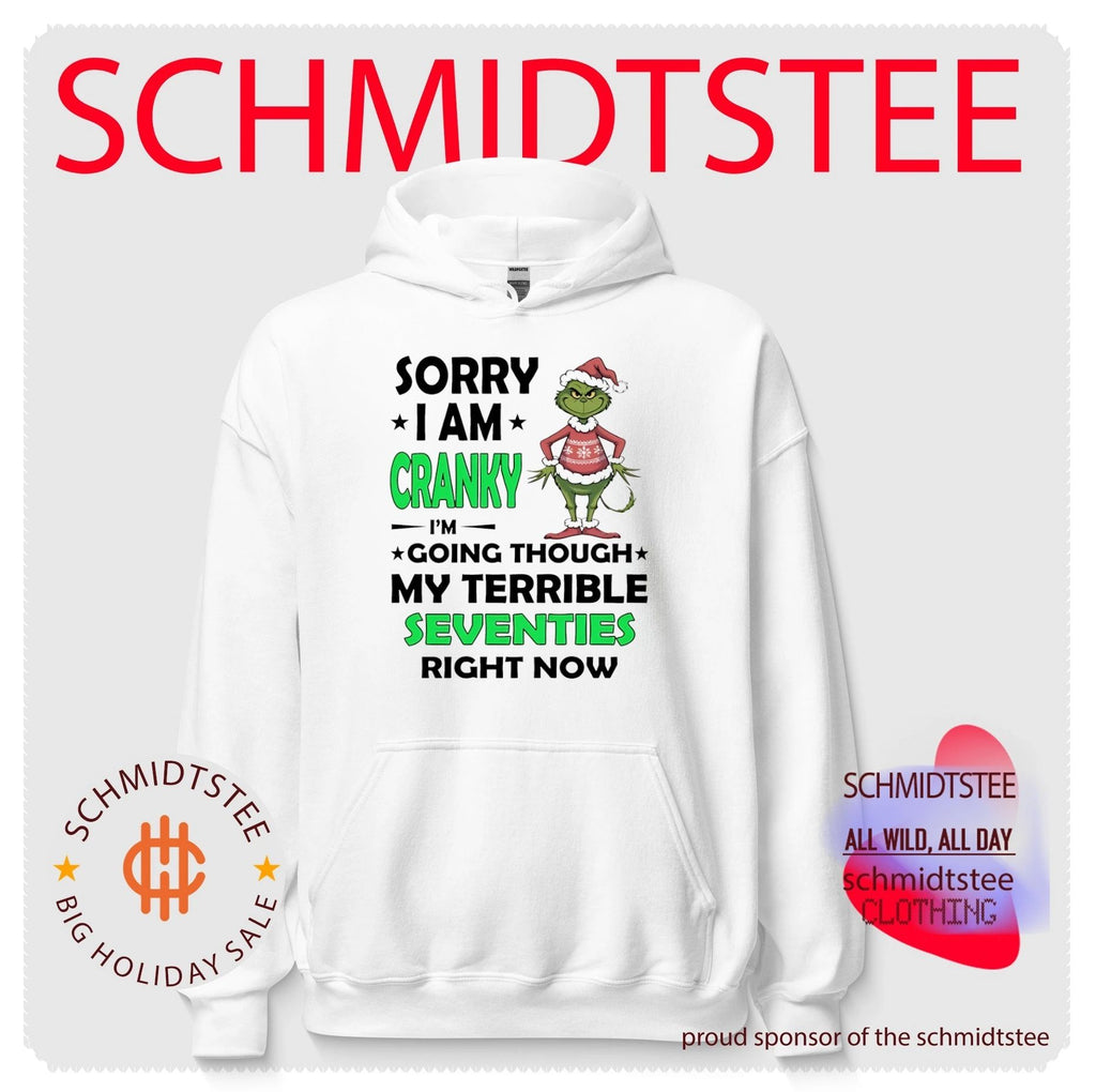 Sorry I am cranky I’m going through my terrible seventies right now Grinch shirt