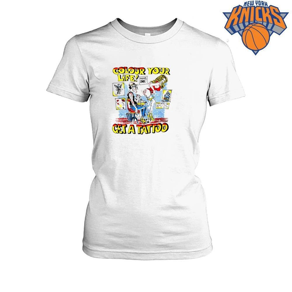 Colour Your Life Get A Tattoo Retro Cartoon T Shirt