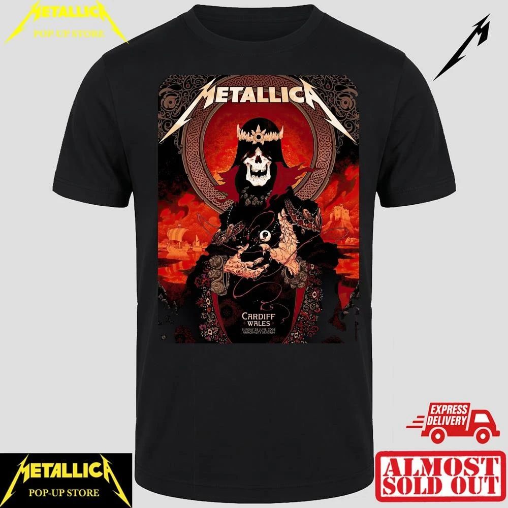 Metallica Principality Stadium 2026 Skull King Concert Shirt – Wales June 28 Tour Apparel
