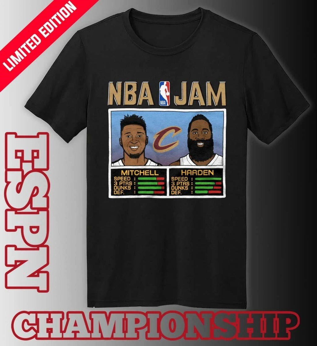 NBA Jam Cleveland Cavaliers Mitchell And Harden Shirt